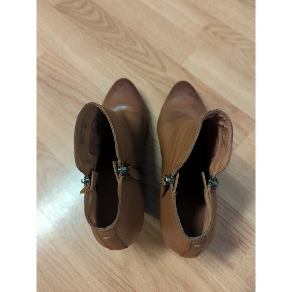 Frye Judith Bootie Boots Womens 8M Cognac Brown Leather Zip Ankle 2.5" Heel - Picture 5 of 12